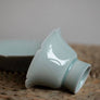 Cyan Flower Cup with Tray