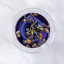 butterfly pea flower tea. herbal tea. cold brew tea. camomile tea. tea. loose leaf tea.
