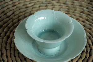 Cyan Flower Cup with Tray