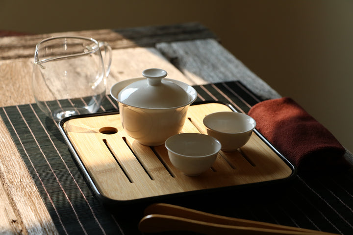 Hand painted Ceramic Secret Green Bamboo Gaiwan - China Tea Spirit